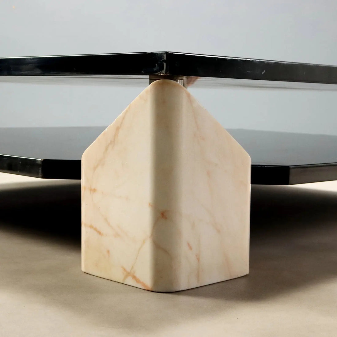 Vintage 1970s Table with Pink Marble Bases