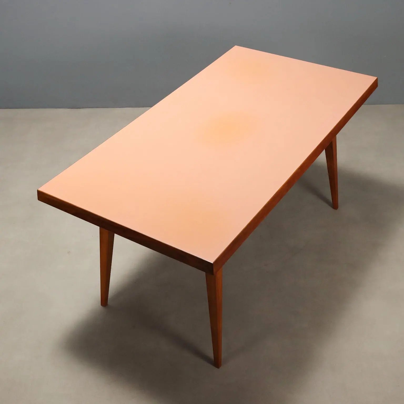 1960s Oak and Colored Formica Table