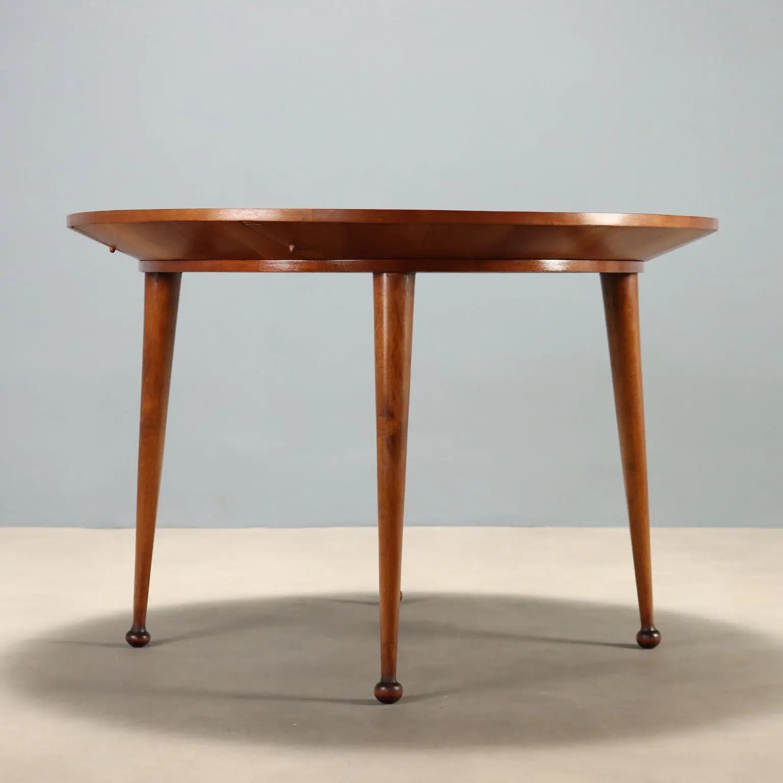 Vintage Table Beech Veneer Checkered Effect Design Italy 1950s