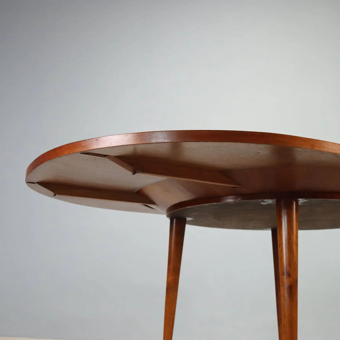 Vintage Table Beech Veneer Checkered Effect Design Italy 1950s