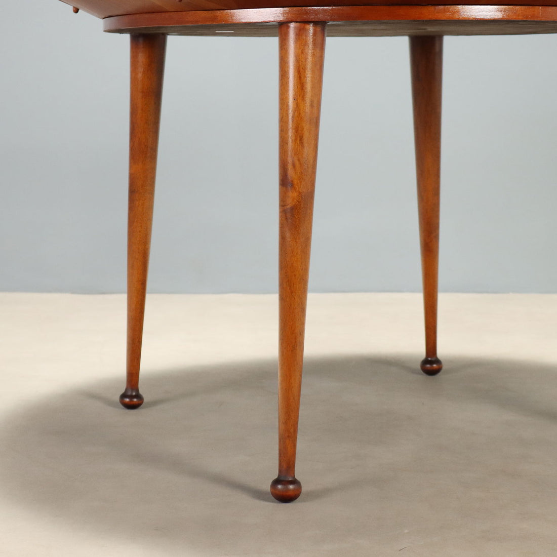 Vintage Table Beech Veneer Checkered Effect Design Italy 1950s