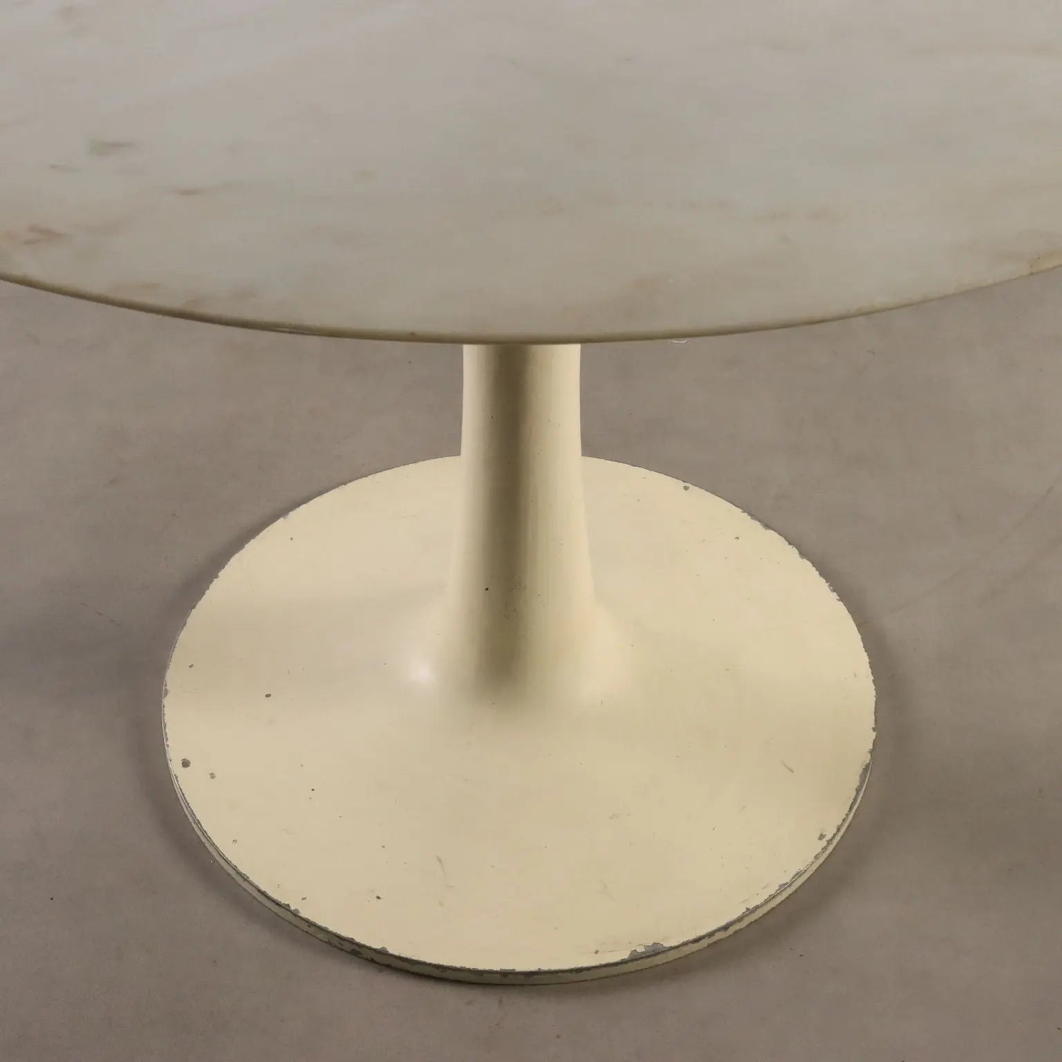 Vintage Table Metal Marble Top Design Italy 1970s