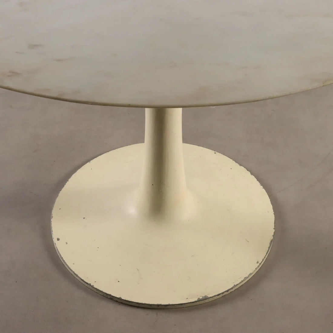 Vintage Table Metal Marble Top Design Italy 1970s