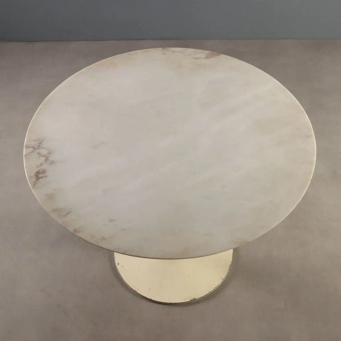 Vintage Table Metal Marble Top Design Italy 1970s