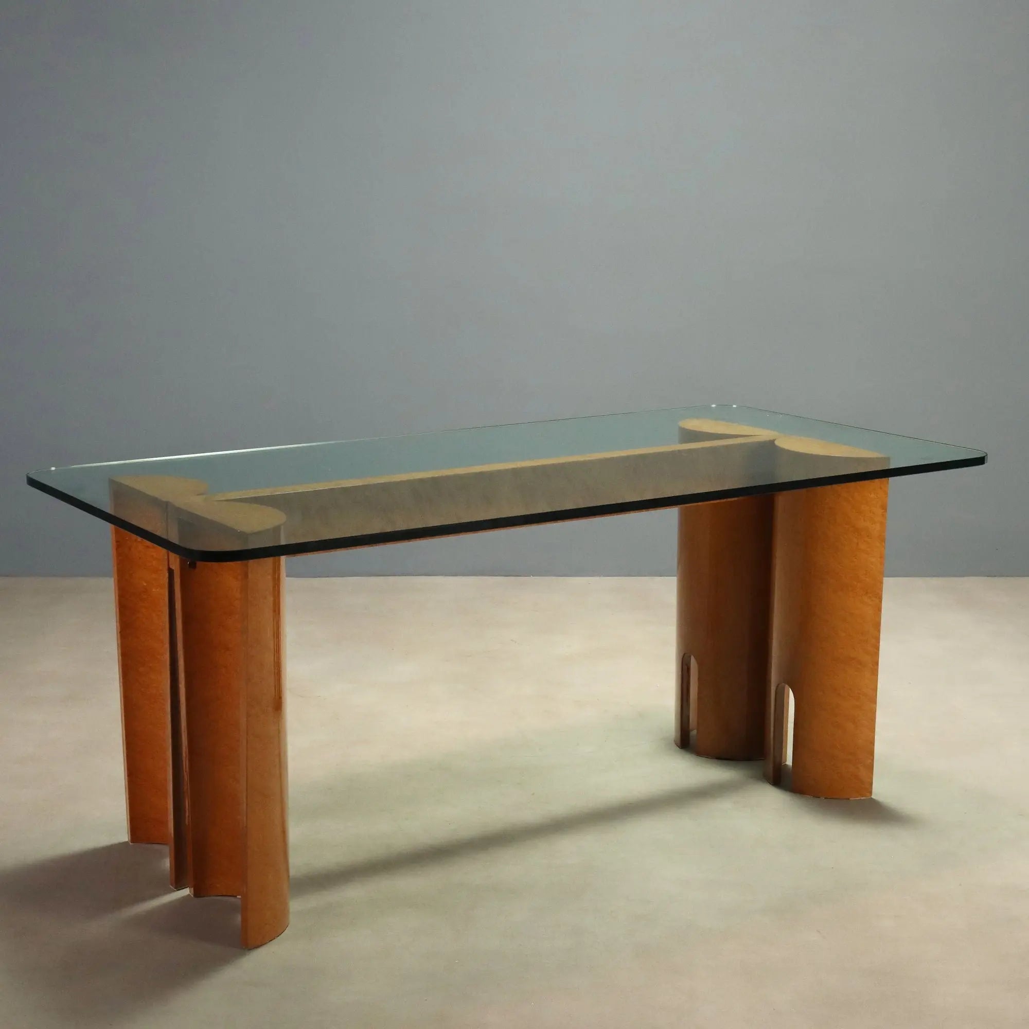 Vintage Table Burl Crystal Design Italy 1970s