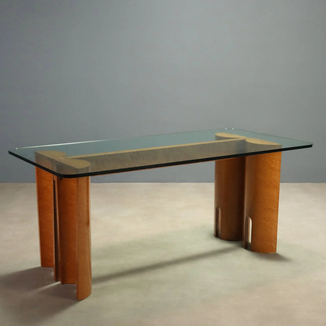 Vintage Table Burl Crystal Design Italy 1970s