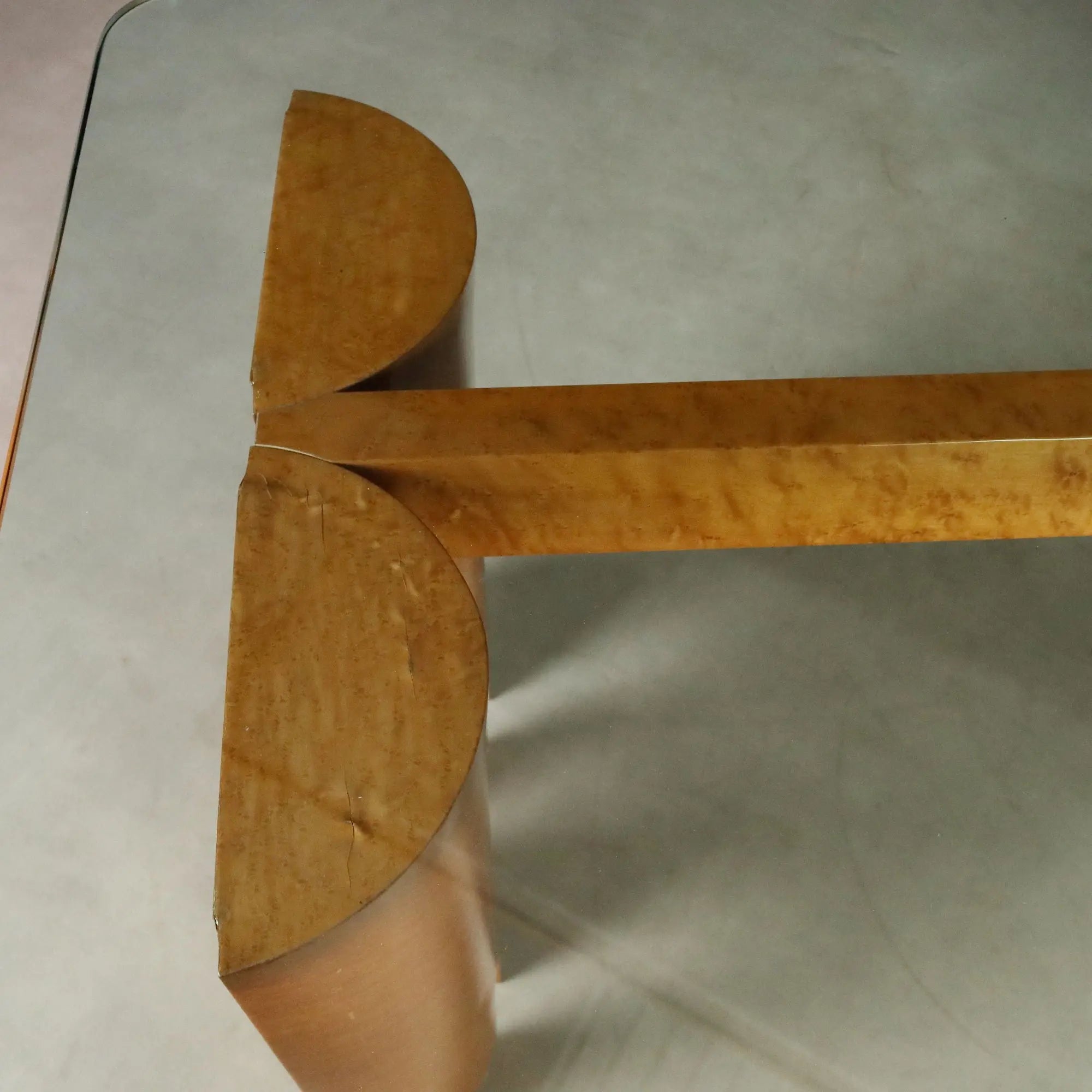 Vintage Table Burl Crystal Design Italy 1970s
