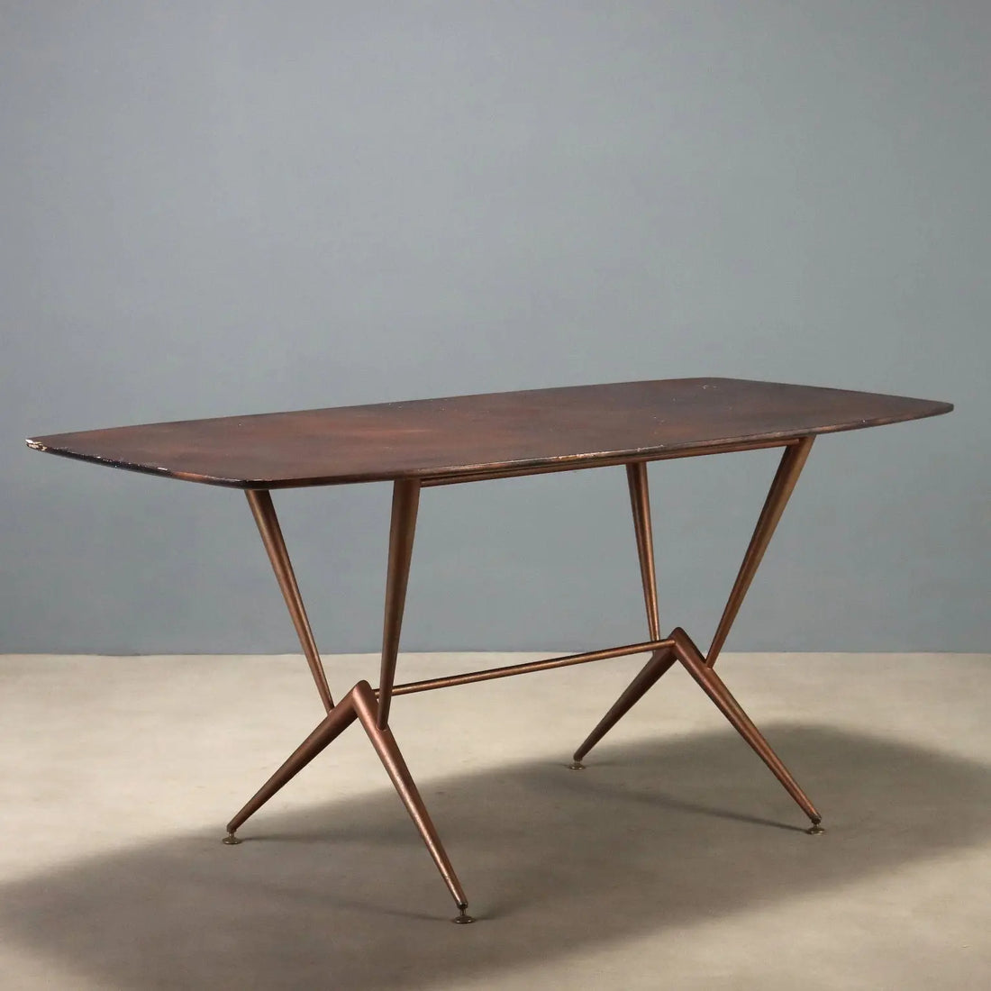 Vintage Table Enamelled Metal Design Italy 1960s