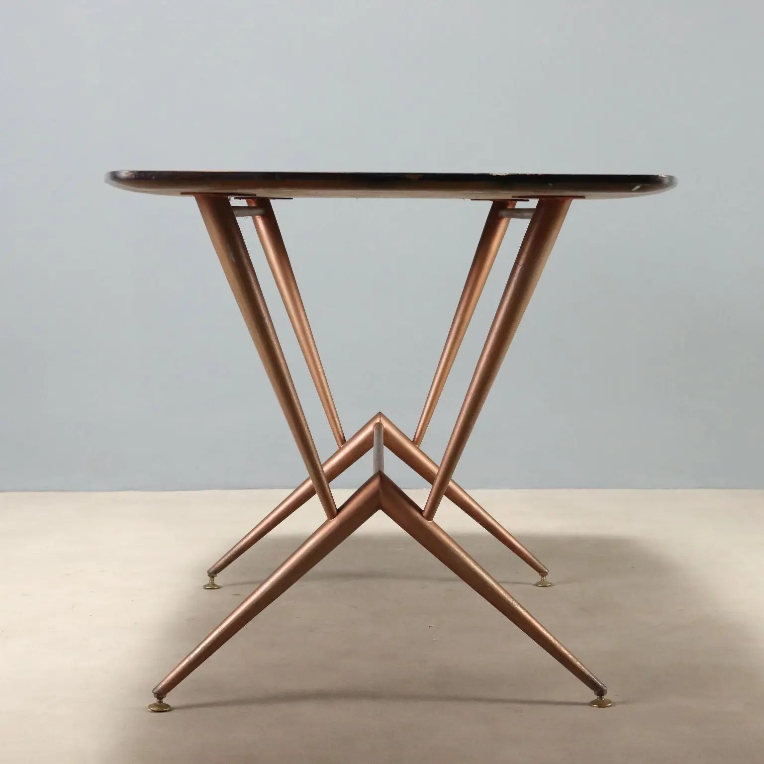 Vintage Table Enamelled Metal Design Italy 1960s