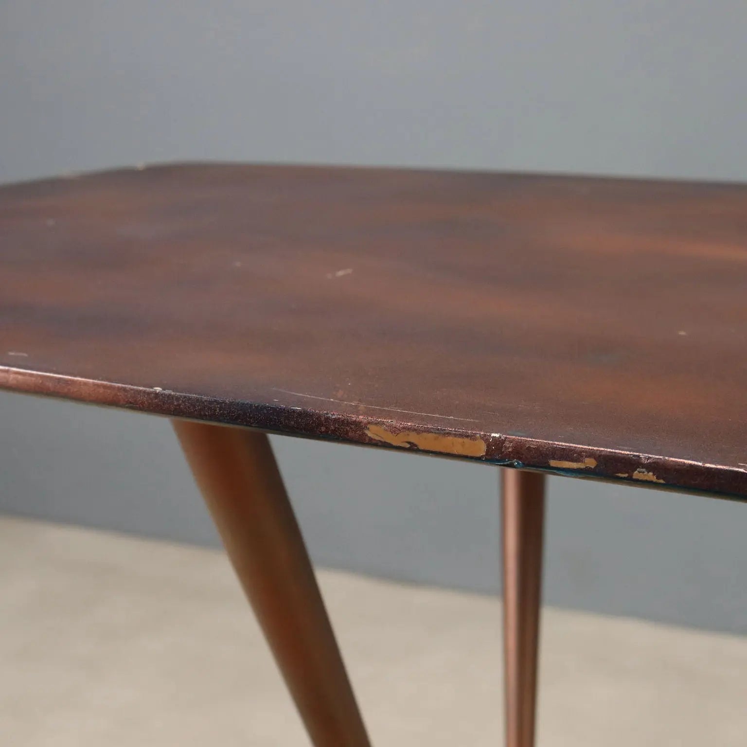 Vintage Table Enamelled Metal Design Italy 1960s