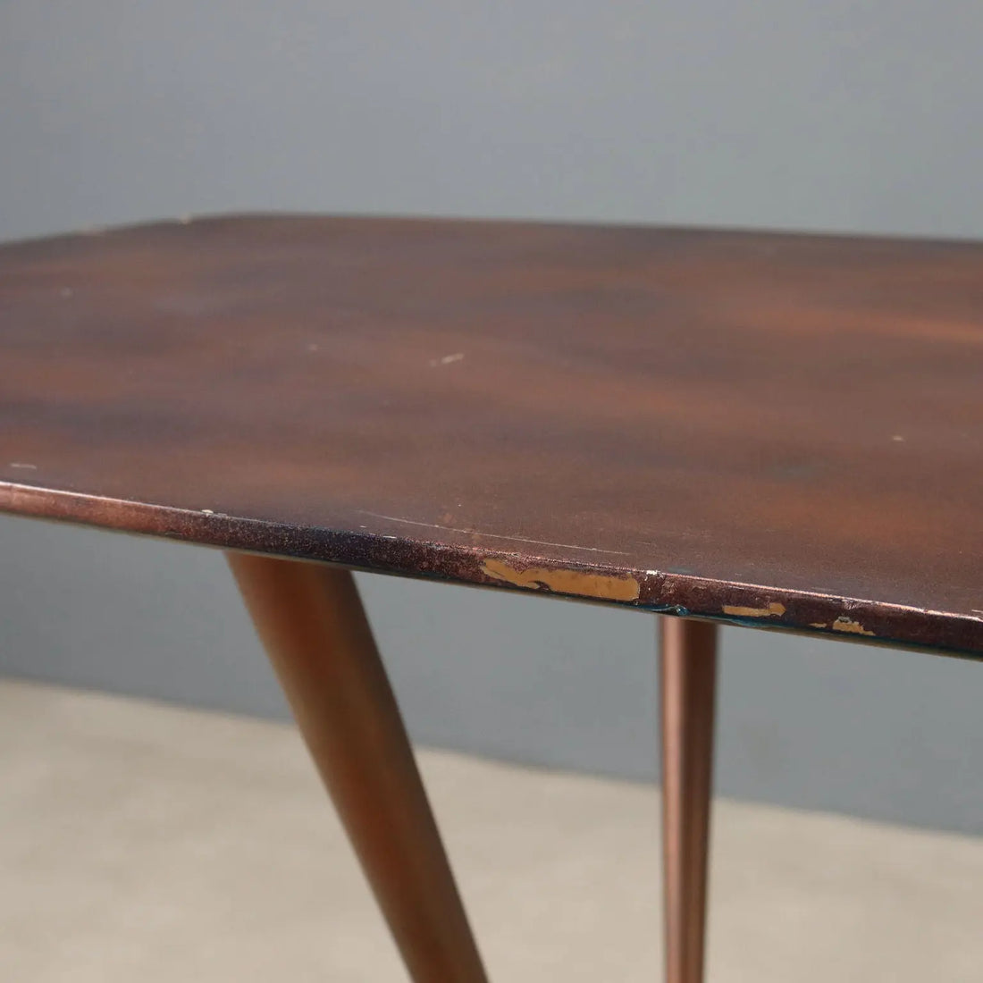 Vintage Table Enamelled Metal Design Italy 1960s