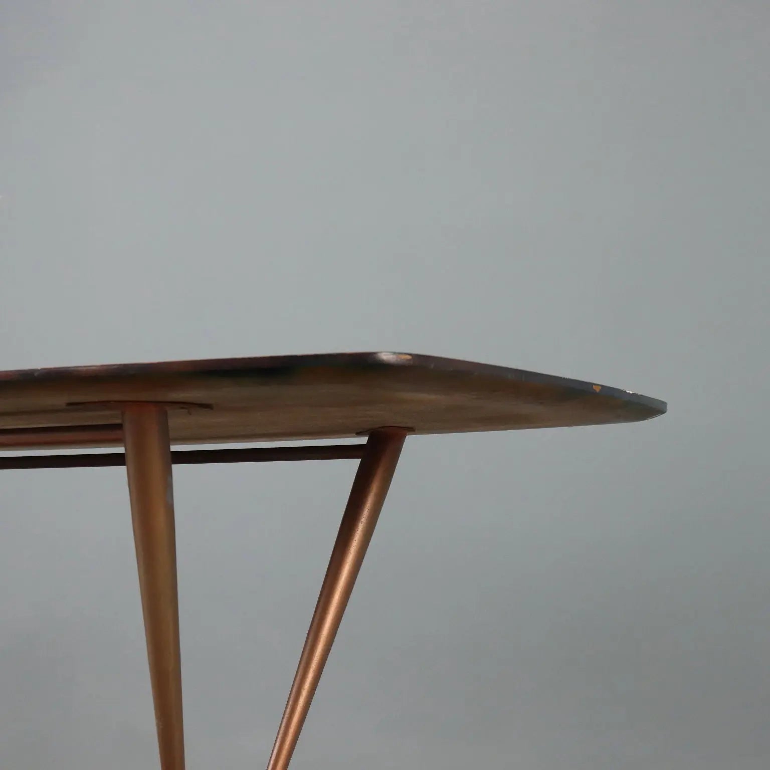 Vintage Table Enamelled Metal Design Italy 1960s