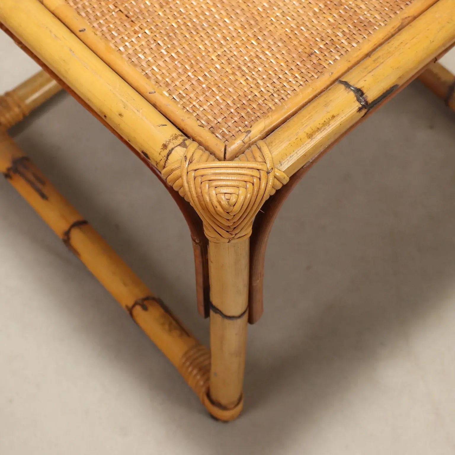 Vintage Coffee Tables Walnut Bamboo Design Italy 1970s-1980s