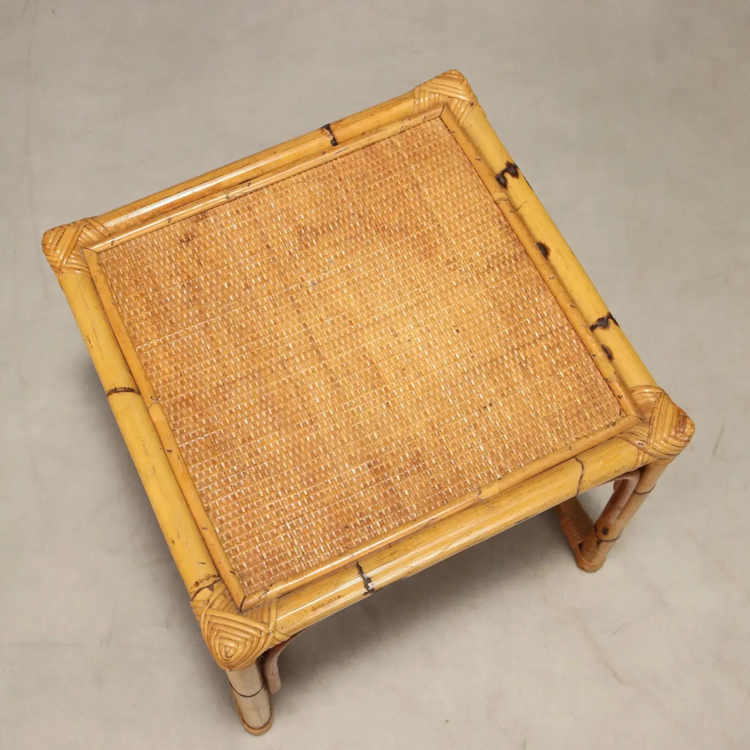 Vintage Coffee Tables Walnut Bamboo Design Italy 1970s-1980s