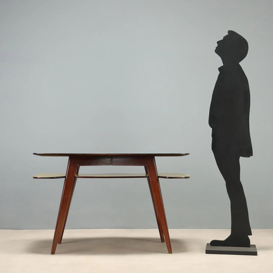 Vintage Desk Beech Laminate Design Italy 1950s