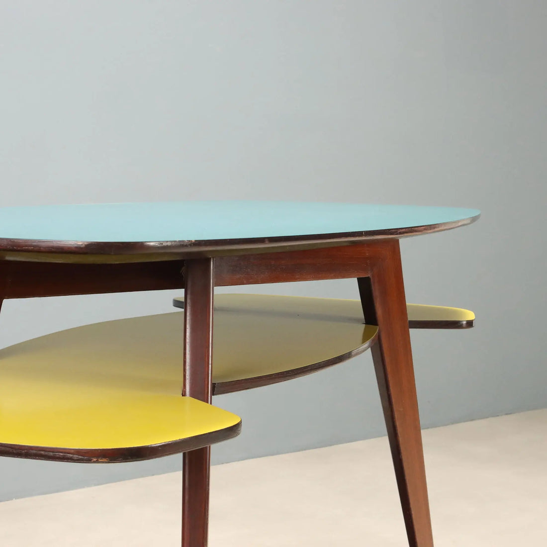 Vintage Desk Beech Laminate Design Italy 1950s