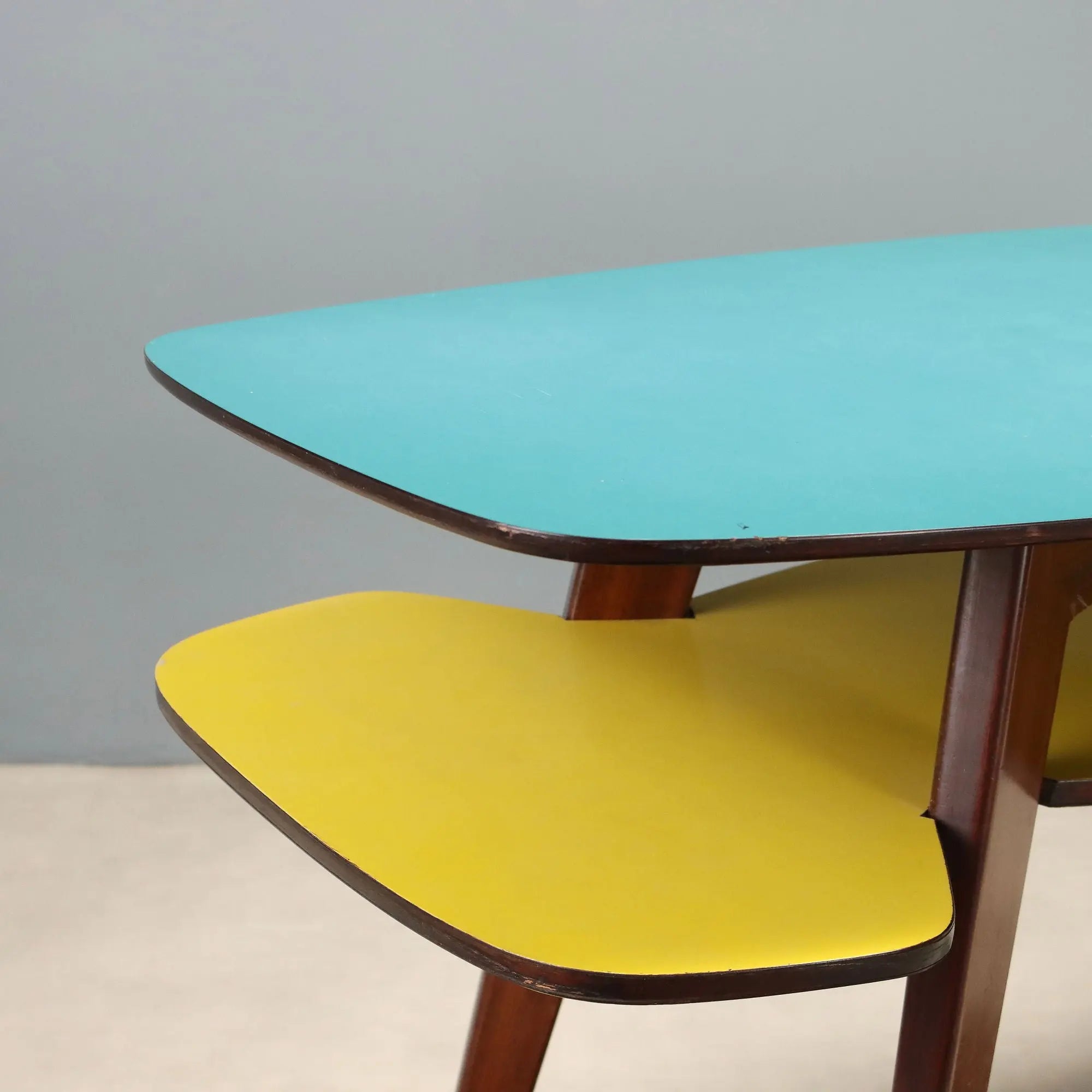Vintage Desk Beech Laminate Design Italy 1950s