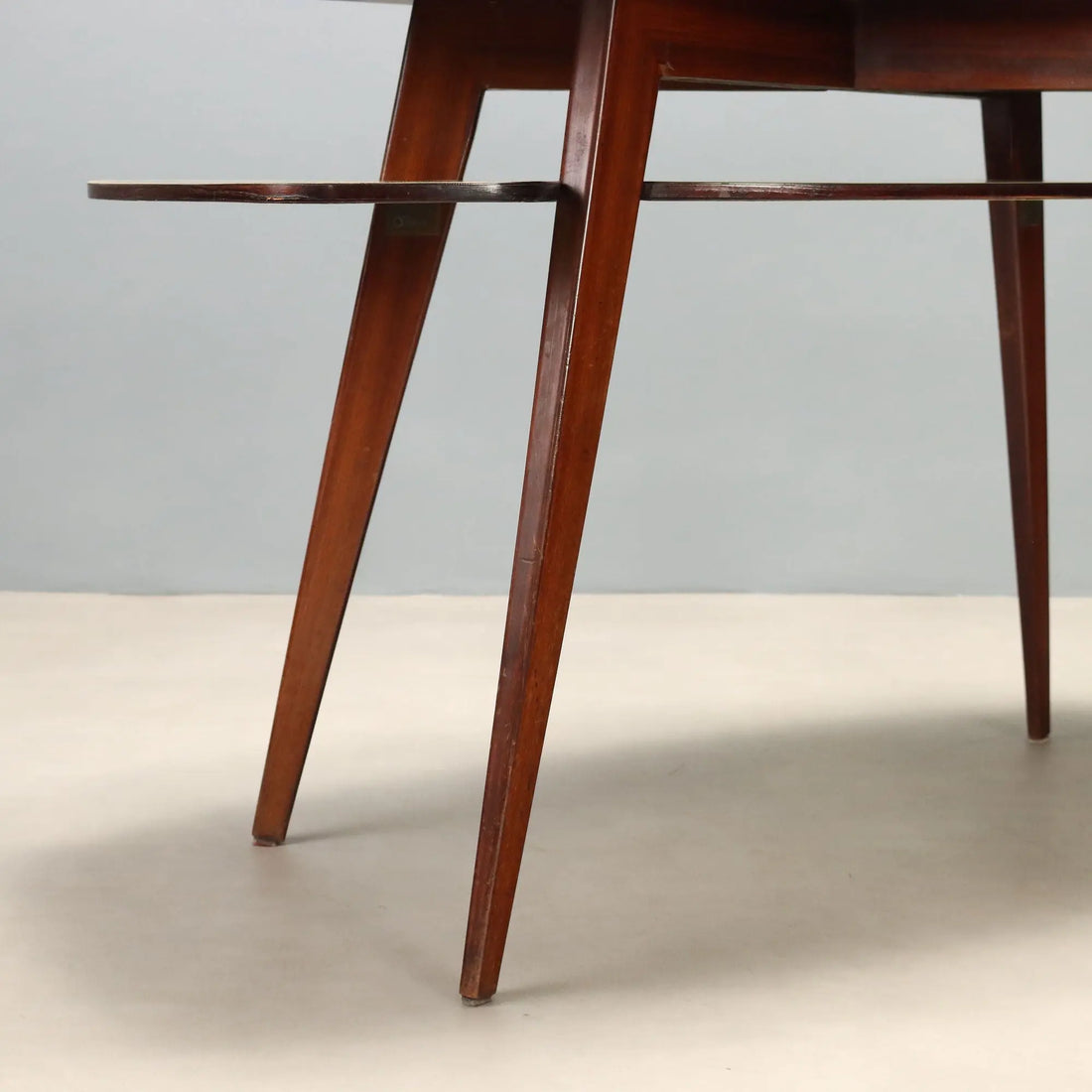 Vintage Desk Beech Laminate Design Italy 1950s