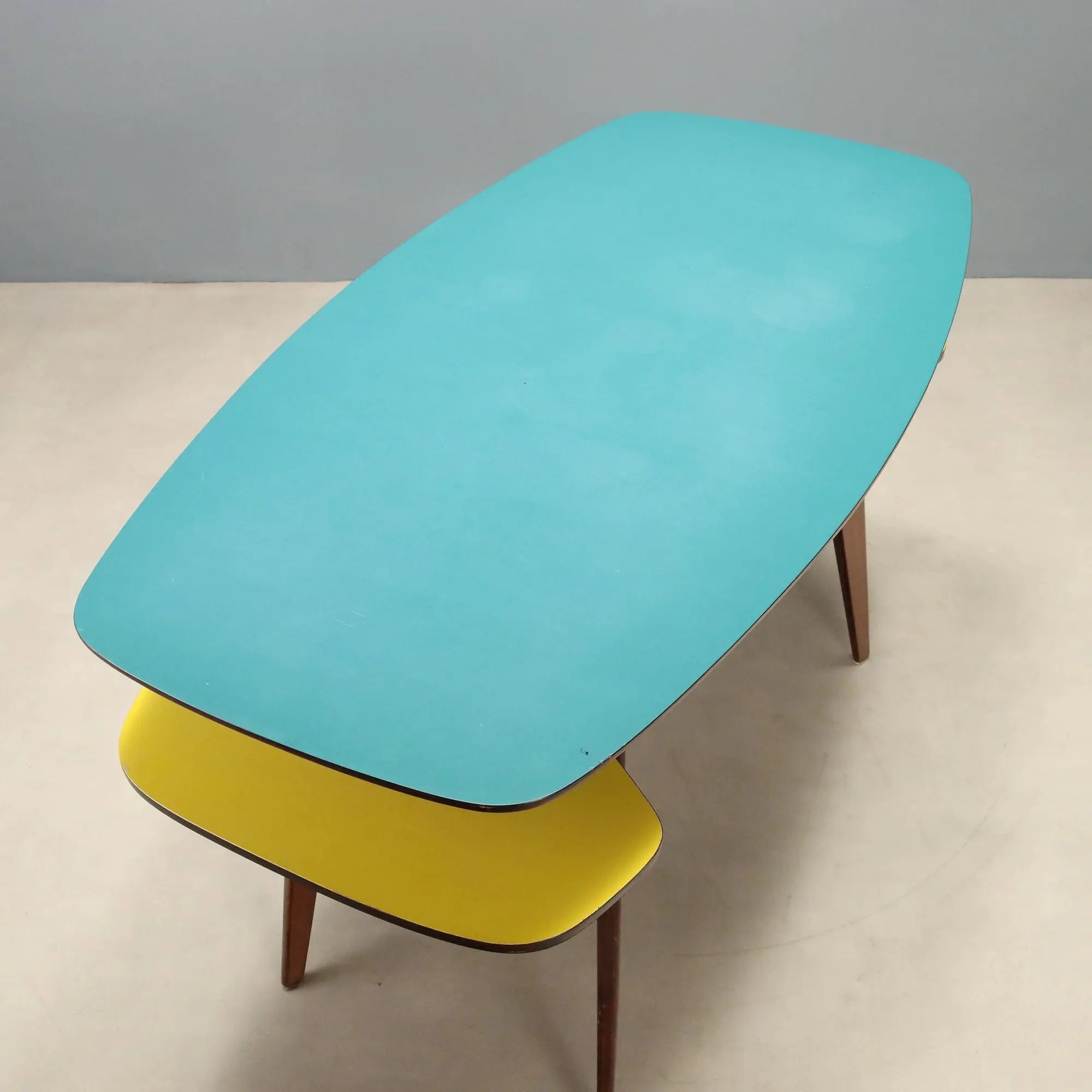 Vintage Desk Beech Laminate Design Italy 1950s