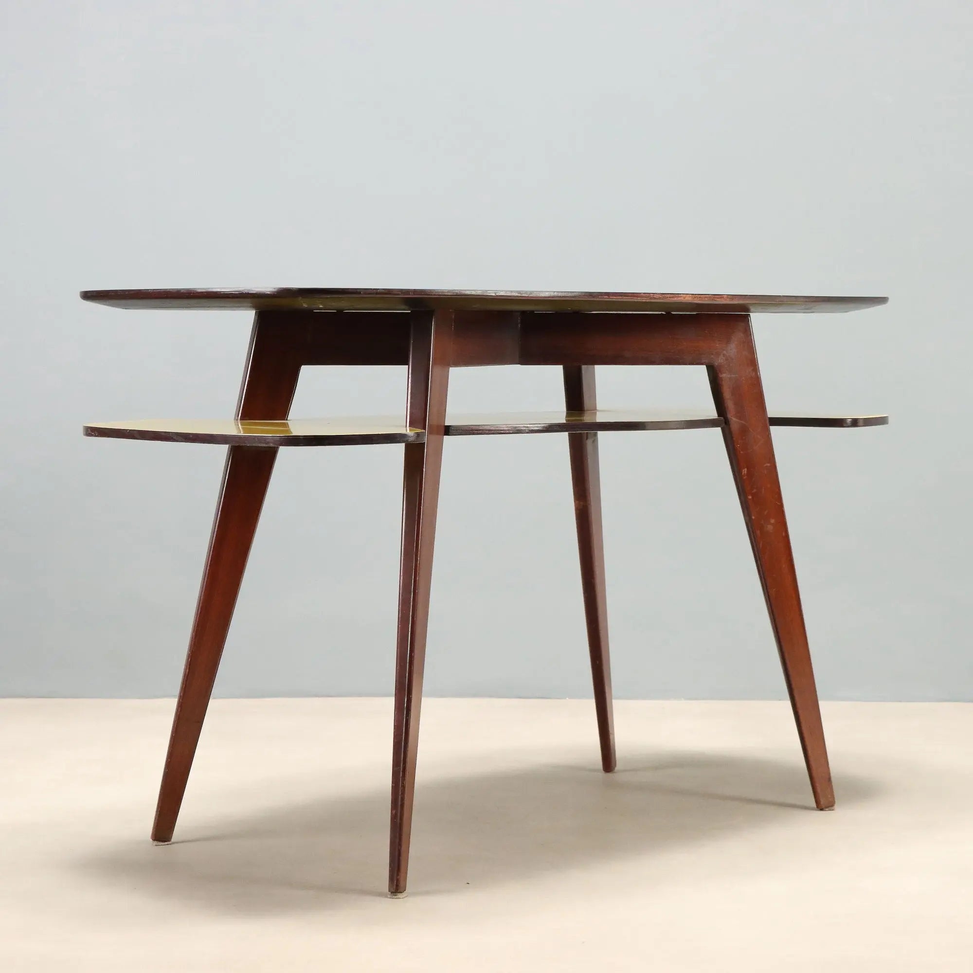 Vintage Desk Beech Laminate Design Italy 1950s