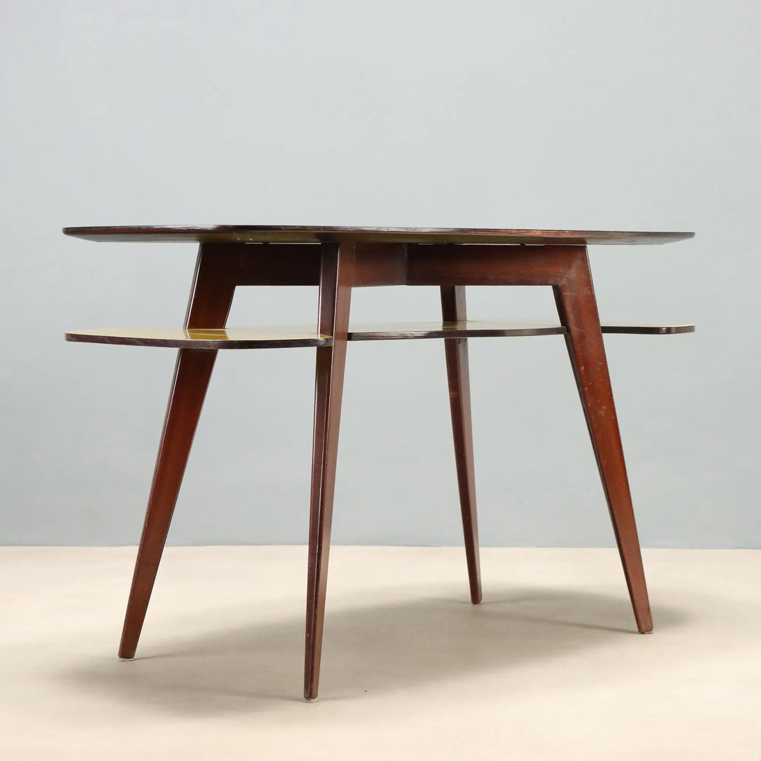 Vintage Desk Beech Laminate Design Italy 1950s