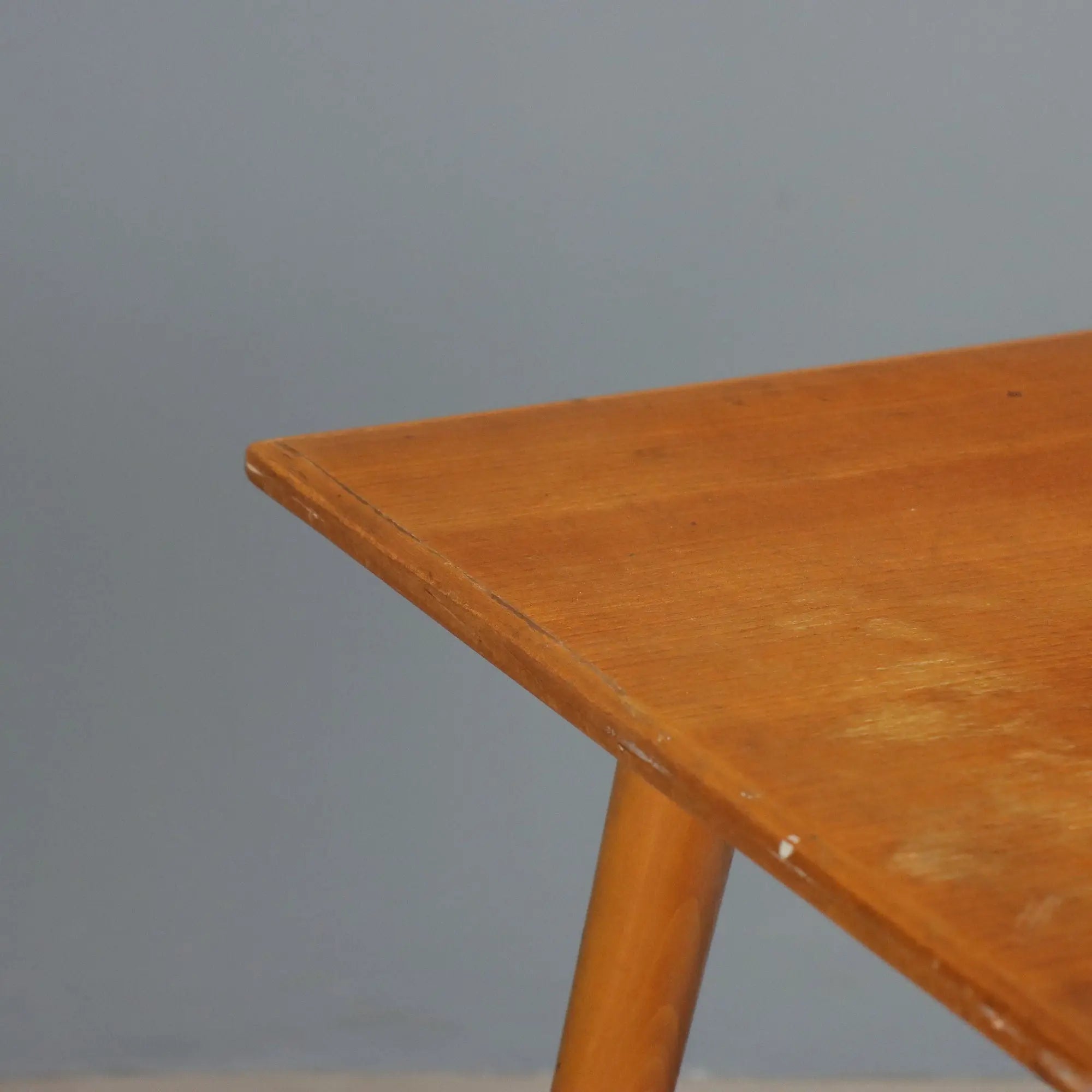 Vintage Writing Desk Beech with Drawer Design Italy 1950s