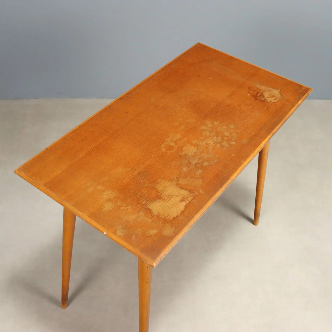 Vintage Writing Desk Beech with Drawer Design Italy 1950s