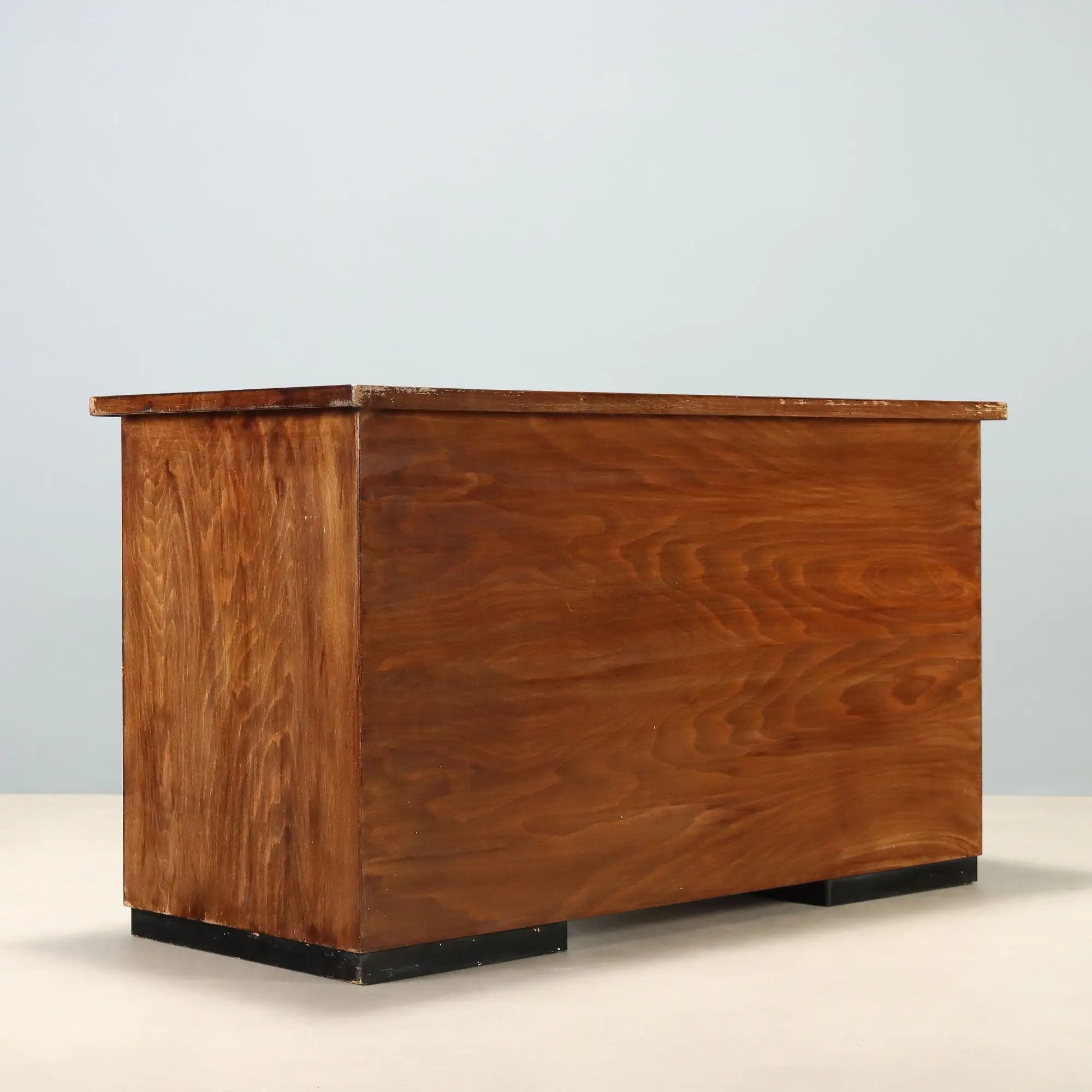 Vintage Writing Desk Walnut Veneer Design Italy 1940s