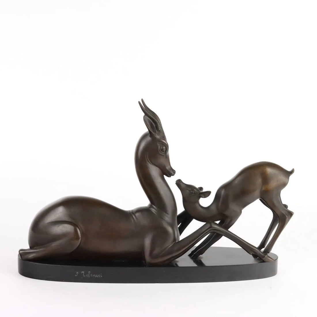 Antique Deers Signed Sirio Tofanari Bronze Italy XX Century - Italy, Early XX Century | Antiques | Bronzes