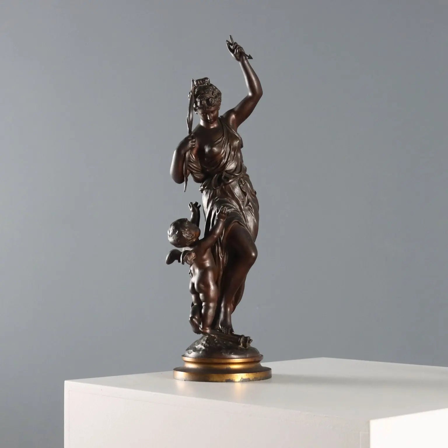 Modern Sculpture Venus and Love Signed M. Moreau XX Century - France, Mid XX Century | Antiques | Bronzes