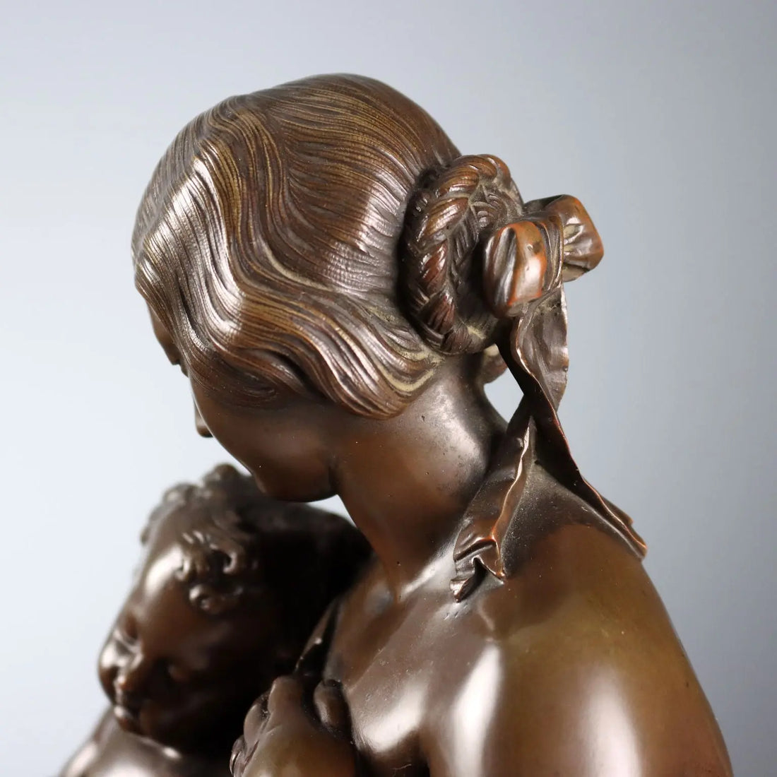 Bronze Sculpture Mother and Child by Pradier