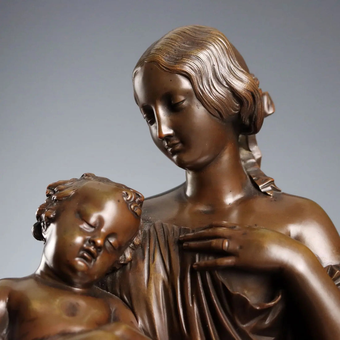 Bronze Sculpture Mother and Child by Pradier