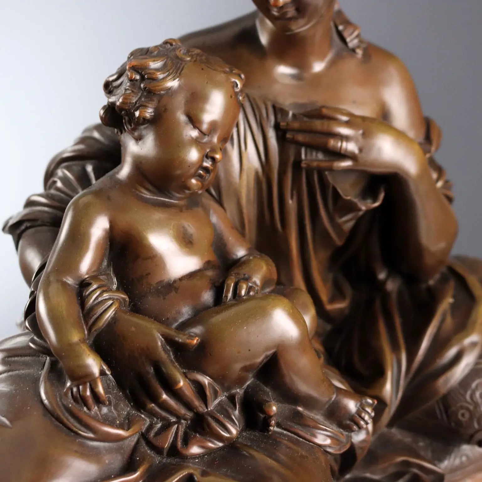 Bronze Sculpture Mother and Child by Pradier