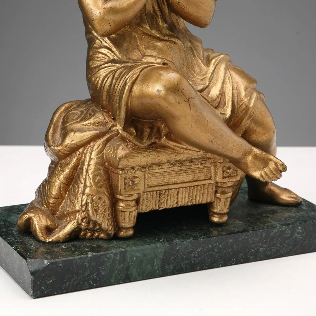 Young Girl in Prayer Sculpture - Gilt Metal