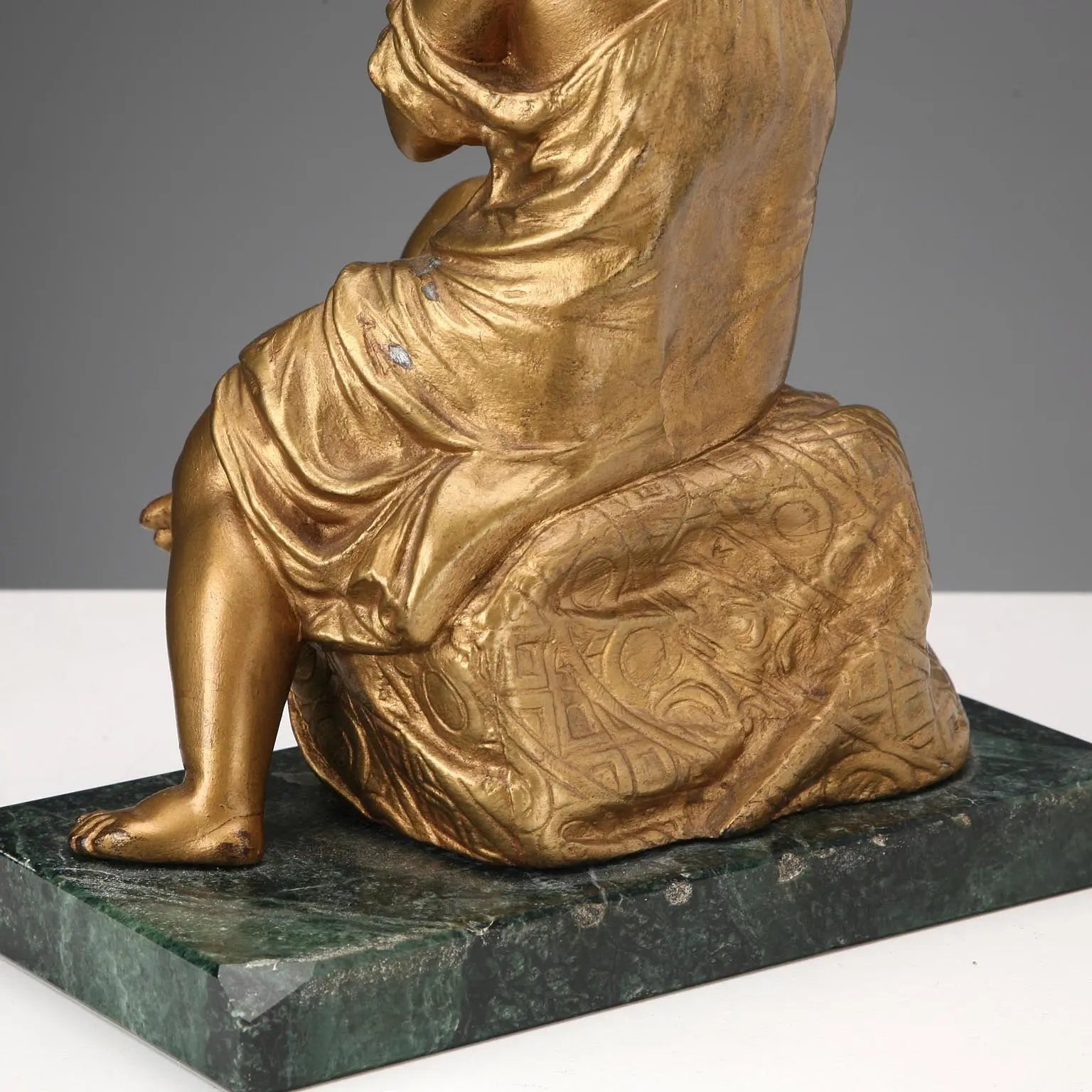 Young Girl in Prayer Sculpture - Gilt Metal
