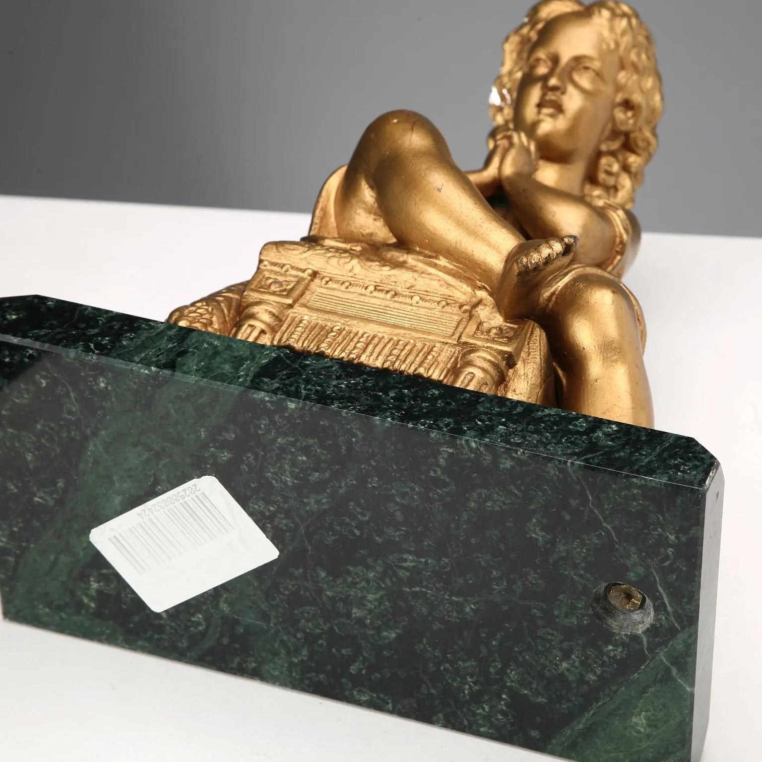 Young Girl in Prayer Sculpture - Gilt Metal
