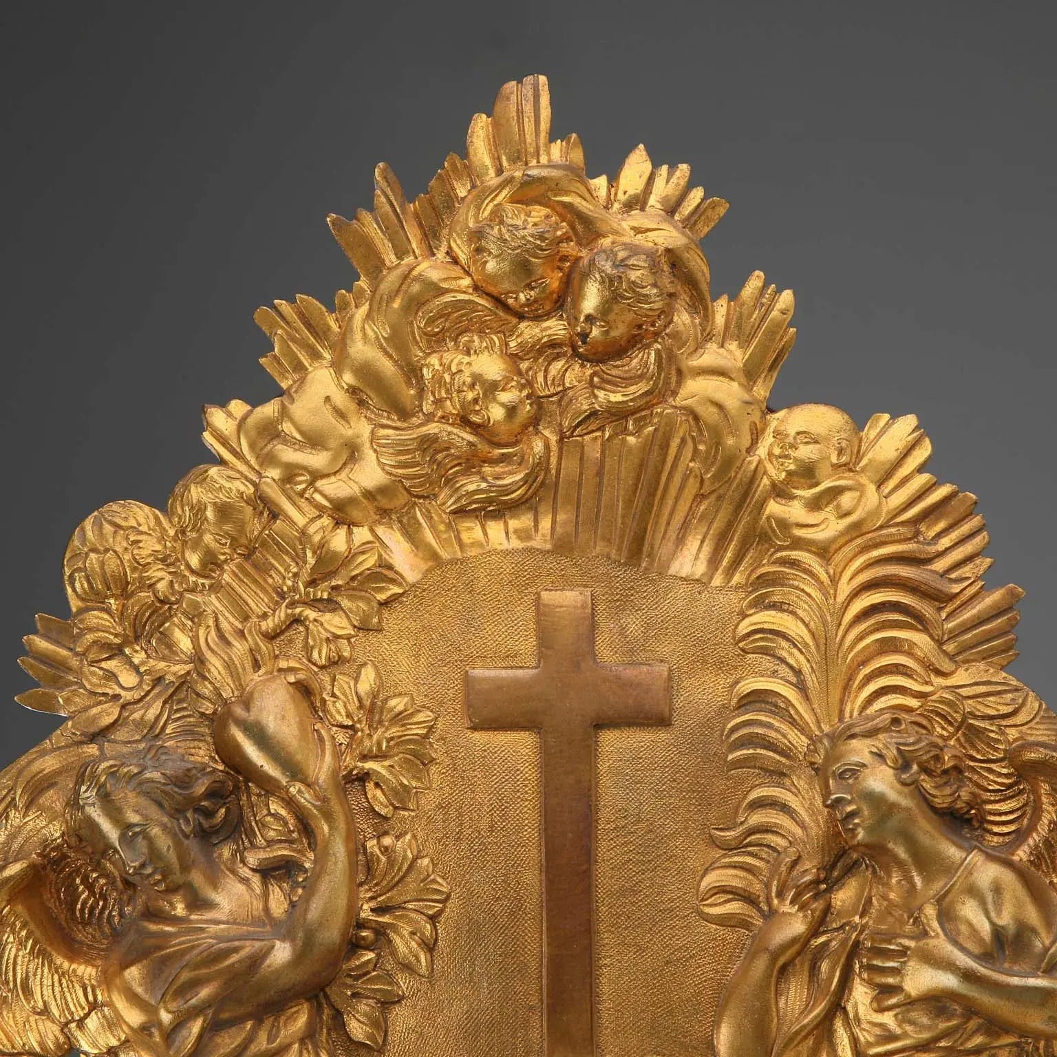 Antique Holy Water Stoup Gilded Bronze Italy XX Century - Italy, Early XX Century | Antiques | Bronzes