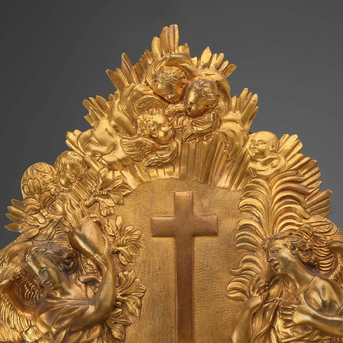 Antique Holy Water Stoup Gilded Bronze Italy XX Century - Italy, Early XX Century | Antiques | Bronzes