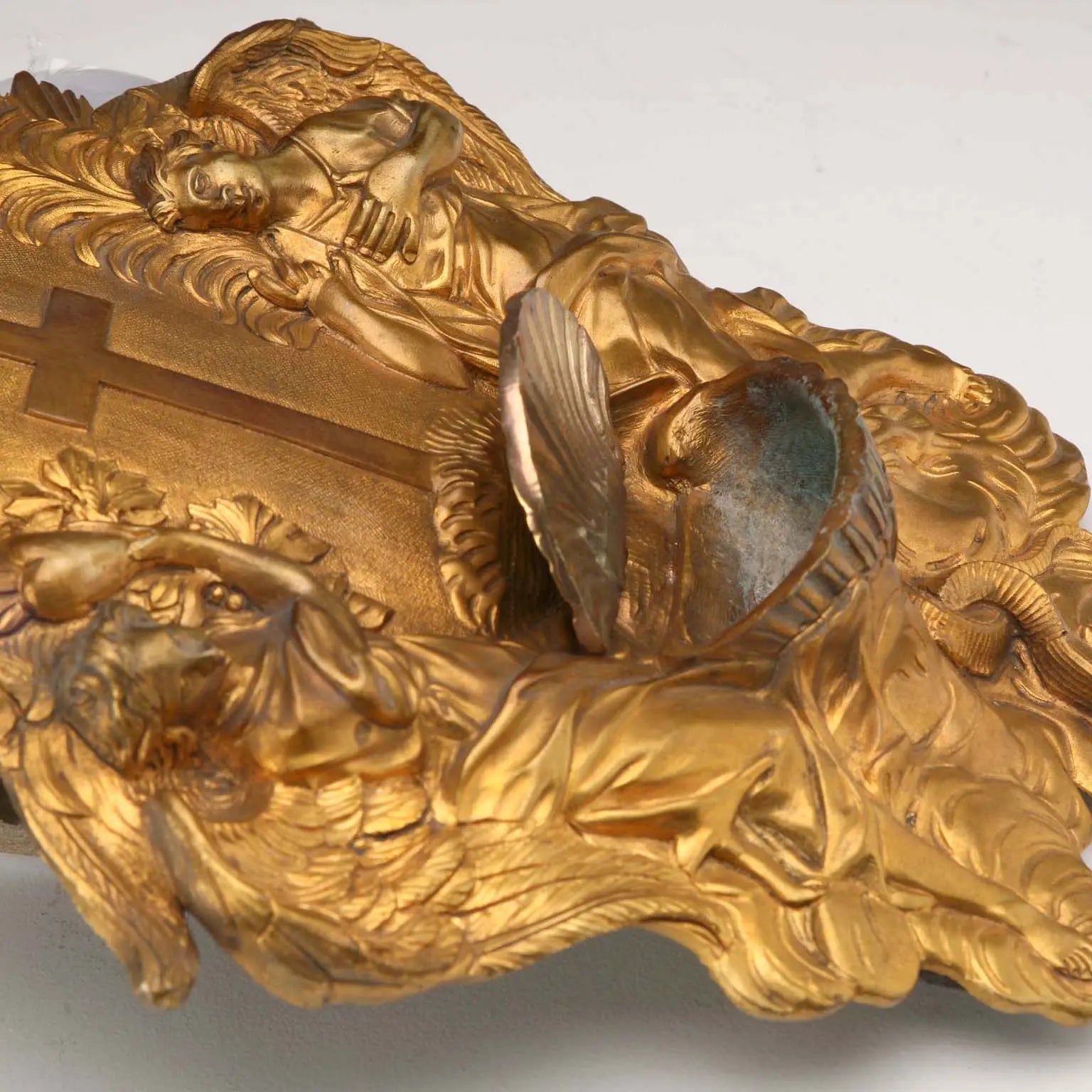 Antique Holy Water Stoup Gilded Bronze Italy XX Century - Italy, Early XX Century | Antiques | Bronzes