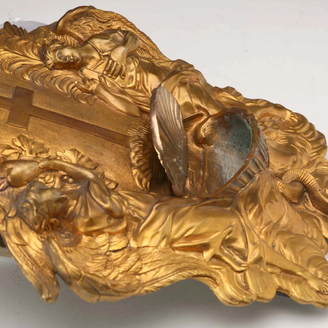 Antique Holy Water Stoup Gilded Bronze Italy XX Century - Italy, Early XX Century | Antiques | Bronzes