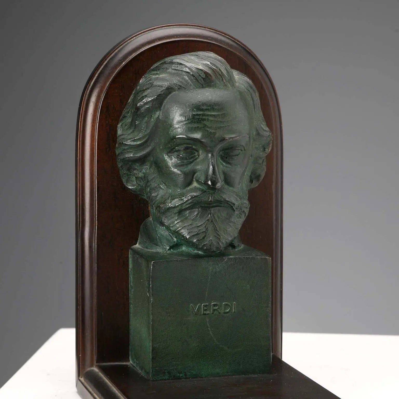 Vintage Bookends Bronze Wood Verdi Chopin Design 1960s-1970s - Italy, 1960s-1970s | Antiques | Bronzes