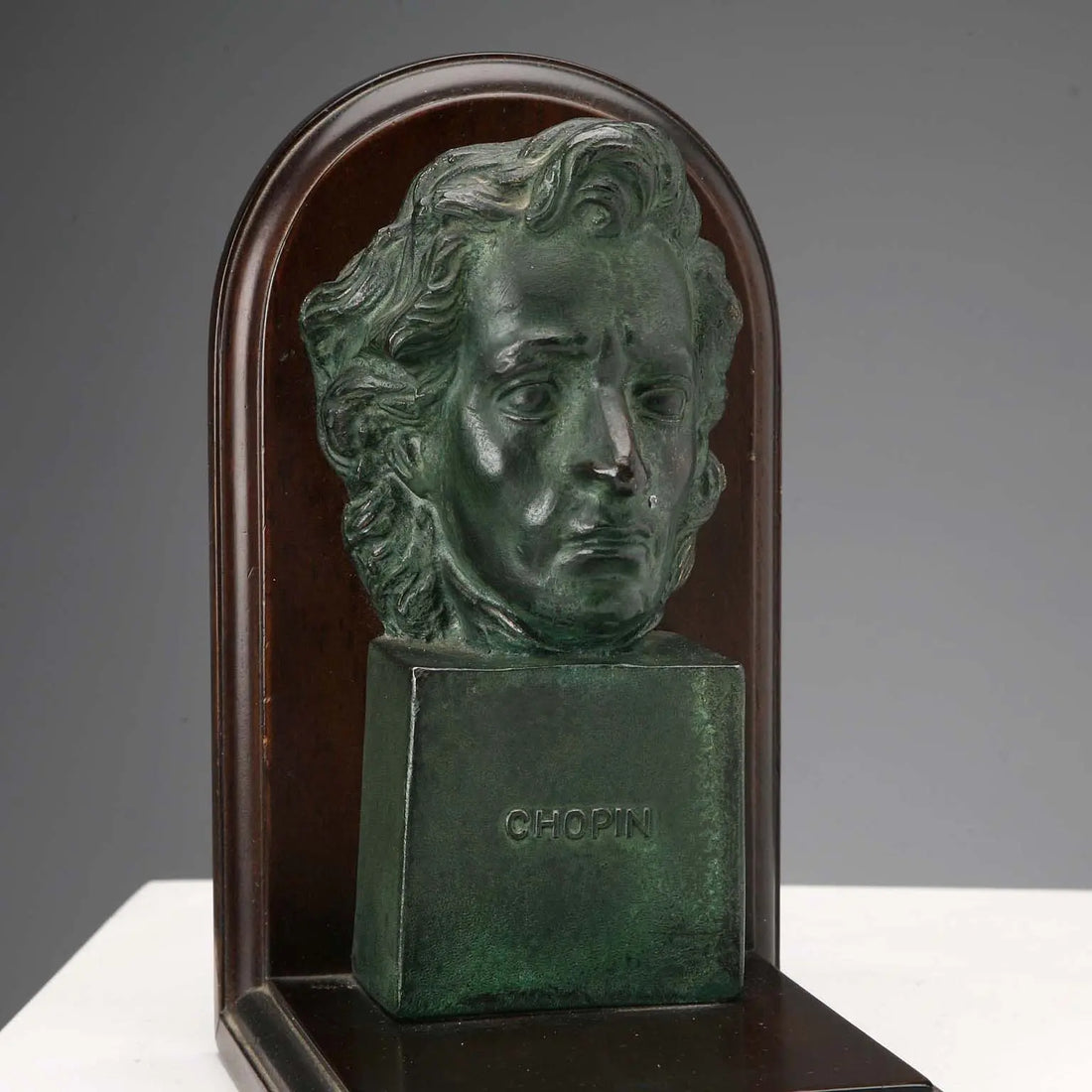 Vintage Bookends Bronze Wood Verdi Chopin Design 1960s-1970s - Italy, 1960s-1970s | Antiques | Bronzes