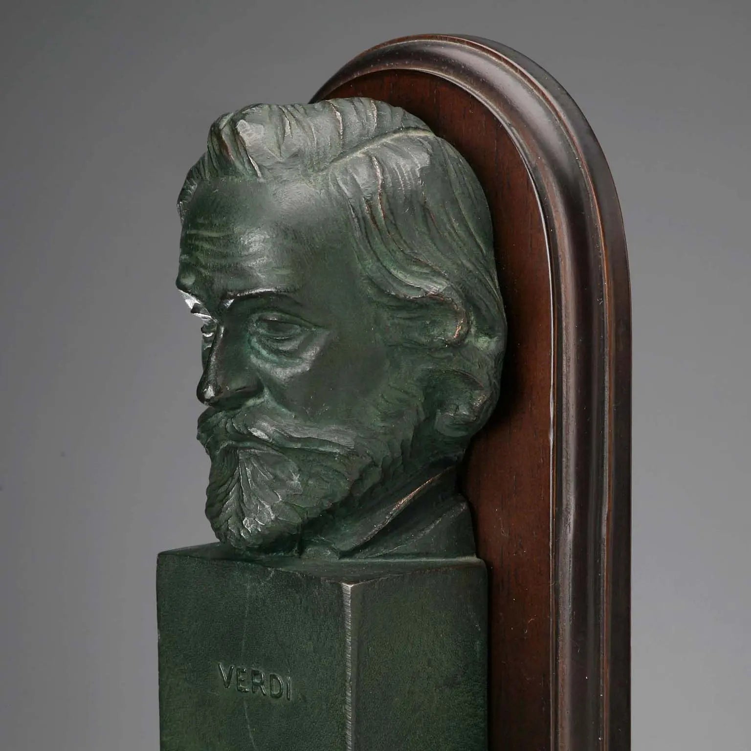 Vintage Bookends Bronze Wood Verdi Chopin Design 1960s-1970s - Italy, 1960s-1970s | Antiques | Bronzes