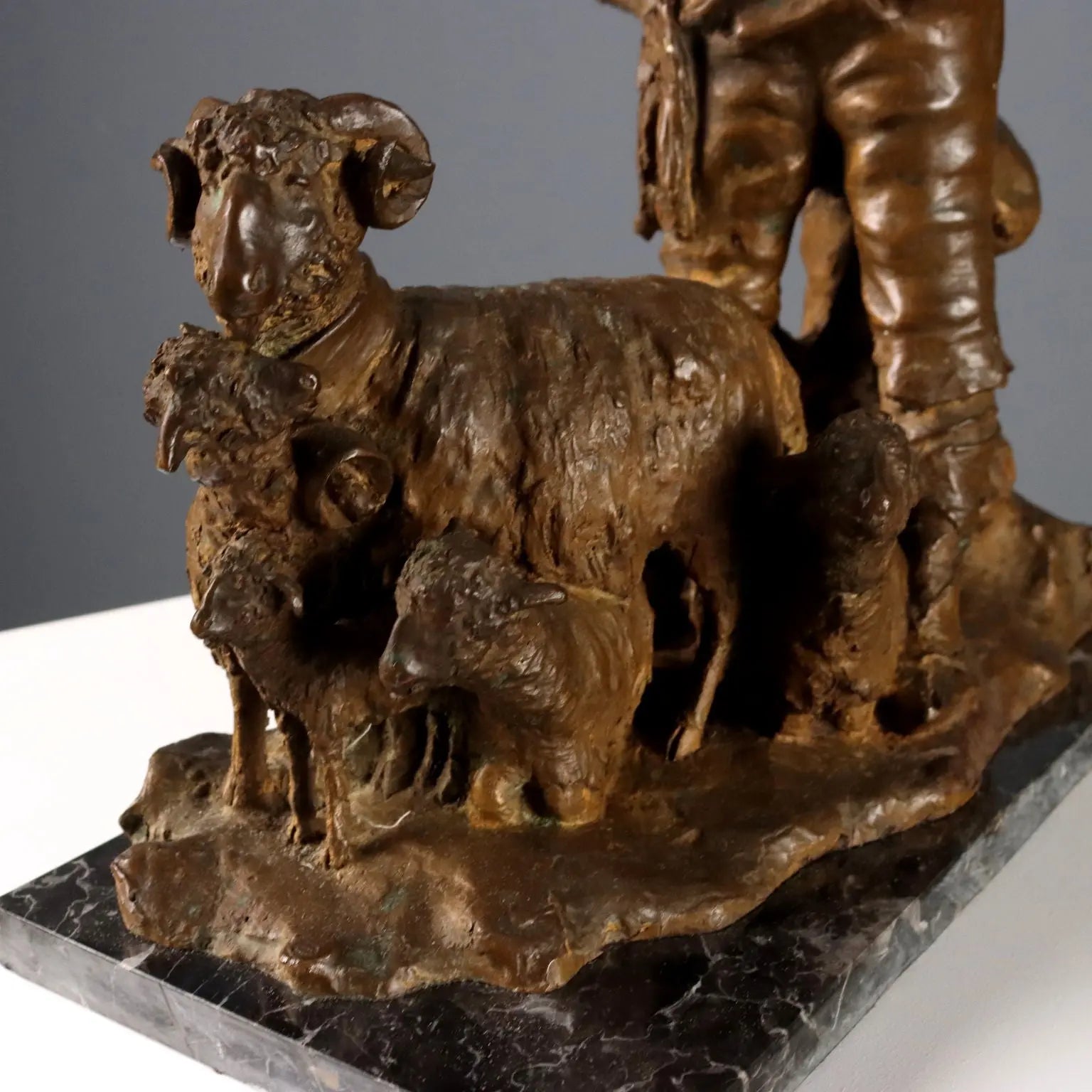 Antique Figurine Shepherd with Herds Bronze G. Morlaiter XX Century - Italy, XX Century | Antiques | Bronzes