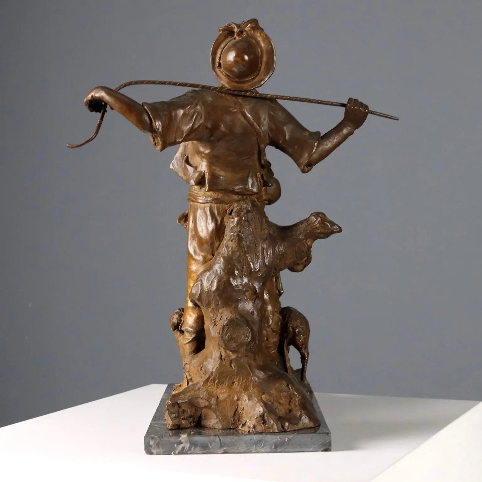 Antique Figurine Shepherd with Herds Bronze G. Morlaiter XX Century - Italy, XX Century | Antiques | Bronzes