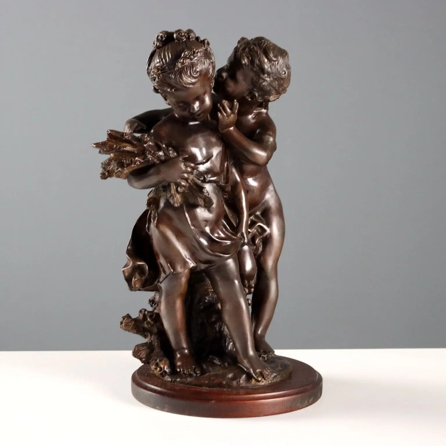 Bronze Sculpture by Moreau - Whispering Children