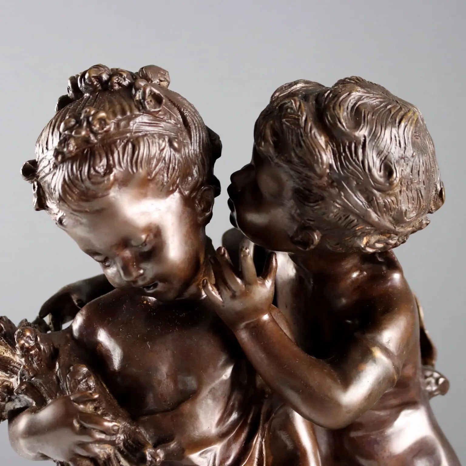 Bronze Sculpture by Moreau - Whispering Children