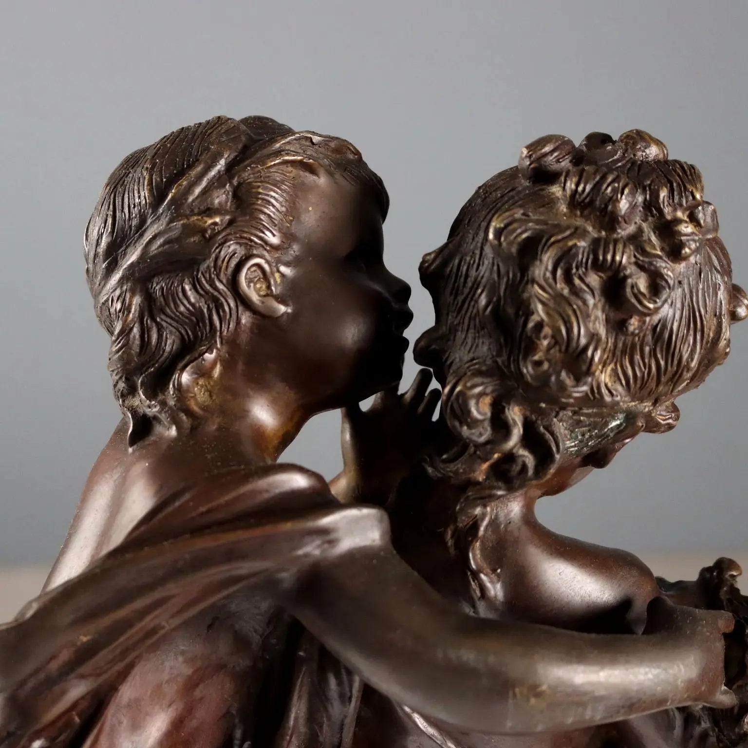 Bronze Sculpture by Moreau - Whispering Children