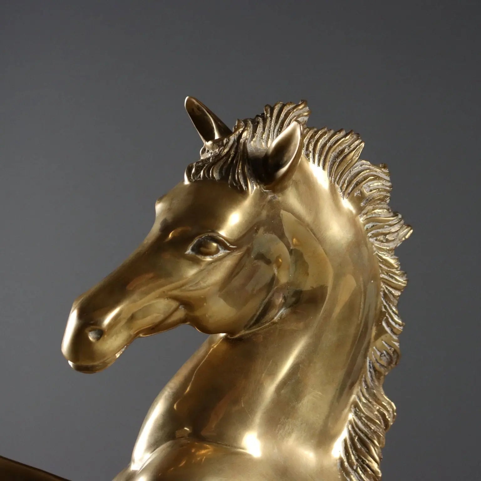 Modern Sculpture Gilded Bronze Prancing Horse Italy 1970s-1980s - Italy, 1970s-1980s | Antiques | Bronzes