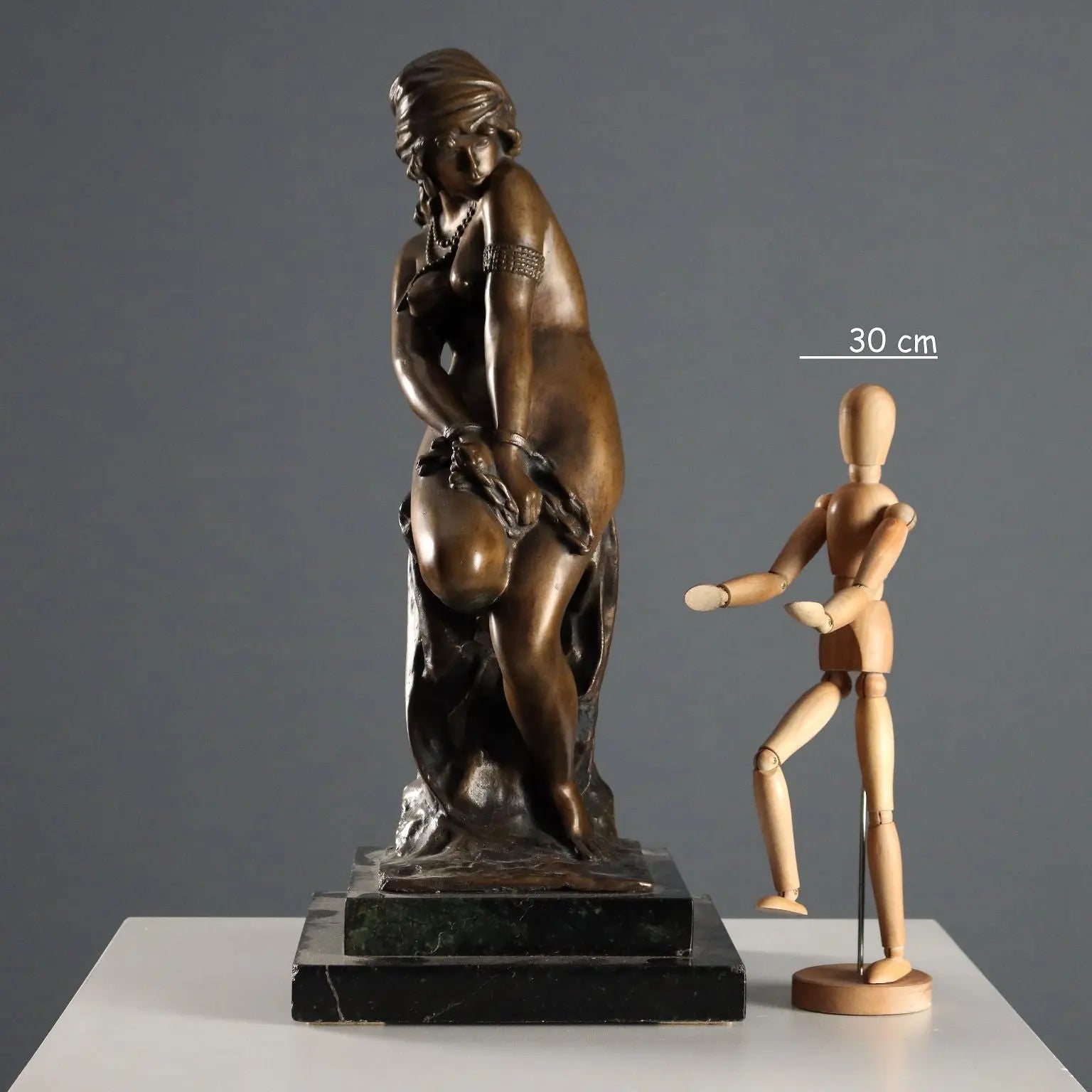 Modern Sculpture Slave Bronze Marble Base Italy Mid XX Century - Italy, Mid XX Century | Antiques | Bronzes